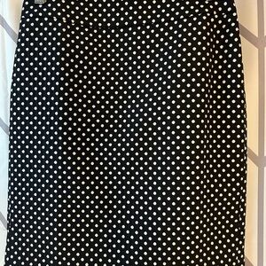 Ann Taylor Black and White Dotted Pencil Skirt